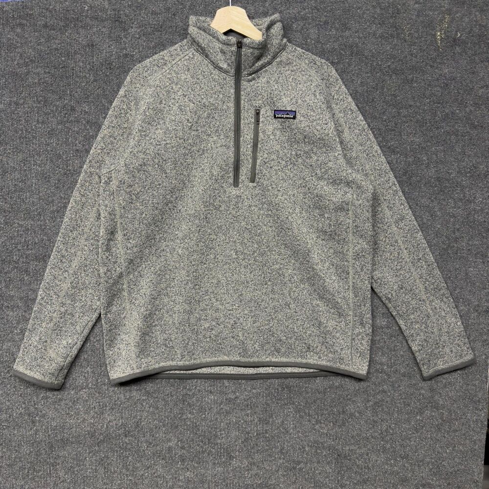 Patagonia Fleece Sweatshirt Mens L Gray 1/4 Zip Better Sweater Pullover